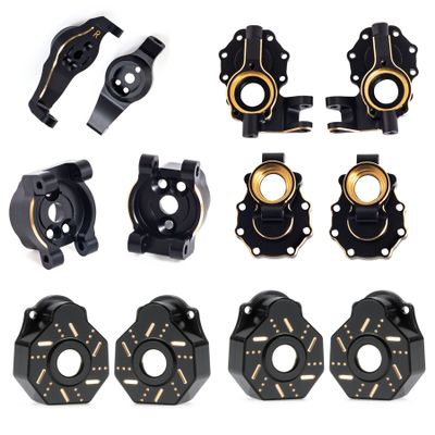 TRX4 Brass Brass Caster Blocks C-Hubs Steering Knuckle Rear Axle Mount Housings Inner Brass Counter Weight for 1/10 RC Crawler TRX6 TRX4 Upgrade Parts (D 6-in-1)