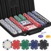LUOBAO Poker Chips Set,500 Pcs Poker Chips for Texas Holdem ,Blackjack Poker Games,Pokeno Gambling Chips Kit Casino Chip for Texas Hold em,11.5g Clay Poker Set Briefcase,Black Jack Chips Set with Case view 1