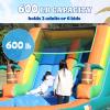 21FT Commercial Grade Inflatable Water Slides for Kids Adults, Solid PVC Heavy Duty Big Backyard Waterslide W/Airtight Splash Water Pool, Tropical Outdoor Slide Park, 950w Blower, 21x9x12ft view 4
