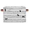 Music Score Note Cute Cat Storage Basket Cube Musical Large Toys Storage Box Bin with Handle Collapsible Closet Shelf Cloth Organizer for Nursery Bedroom,15x11x9.5 in,2 Pack view 1