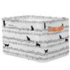 Music Score Note Cute Cat Storage Basket Cube Musical Large Toys Storage Box Bin with Handle Collapsible Closet Shelf Cloth Organizer for Nursery Bedroom,15x11x9.5 in,2 Pack view 2