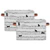 Music Score Note Cute Cat Storage Basket Cube Musical Large Toys Storage Box Bin with Handle Collapsible Closet Shelf Cloth Organizer for Nursery Bedroom,15x11x9.5 in,2 Pack view 3