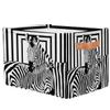 African Animal Zebra Storage Basket Cube Black White Large Toys Storage Box Bin with Handle Collapsible Closet Shelf Cloth Organizer for Nursery Bedroom,15x11x9.5 in,2 Pack view 2