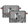 African Animal Zebra Storage Basket Cube Black White Large Toys Storage Box Bin with Handle Collapsible Closet Shelf Cloth Organizer for Nursery Bedroom,15x11x9.5 in,2 Pack view 3