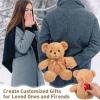 2 Pcs Bear Stuffed Animals with Voice Recorder Set, 60 Seconds Voice Sound Recorder Module 16 Inch Soft Plush Bear Cute Stuffed Bear with Zipper Sound Box Recordable Heart for Boys Girls (Light Brown) view 4