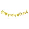 40 Years Loved banner Happy 40th Birthday Party Sign,Cheers to 40Th Anniversary/Birthday Party Decorations Supplies view 1