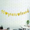 40 Years Loved banner Happy 40th Birthday Party Sign,Cheers to 40Th Anniversary/Birthday Party Decorations Supplies view 2