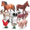 8 Pcs Big Animal Figurines Toys, Farm Realistic Plastic Animals Playset, Educational Preschool Learning Toy Playset for Kids Toddlers view 1