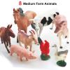8 Pcs Big Animal Figurines Toys, Farm Realistic Plastic Animals Playset, Educational Preschool Learning Toy Playset for Kids Toddlers view 3