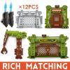 12PCS Mini Dinosaurs Figurines Toys with Dinosaur Trainning Fence Play Toys Set for Kids 3-5 5-7, Capture n Escape Jurassic Dino World Playset, including 12 Jurassic Dinosaur Fences Gates 2 Blasters view 4