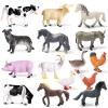 15 Pcs Mini Figures Toys Realistic Farm Animal Figurines, Plastic Learning Educational Playset Animal Themed Party Supplies Cake Topper Ornaments for Easter Egg Birthday Christmas view 1