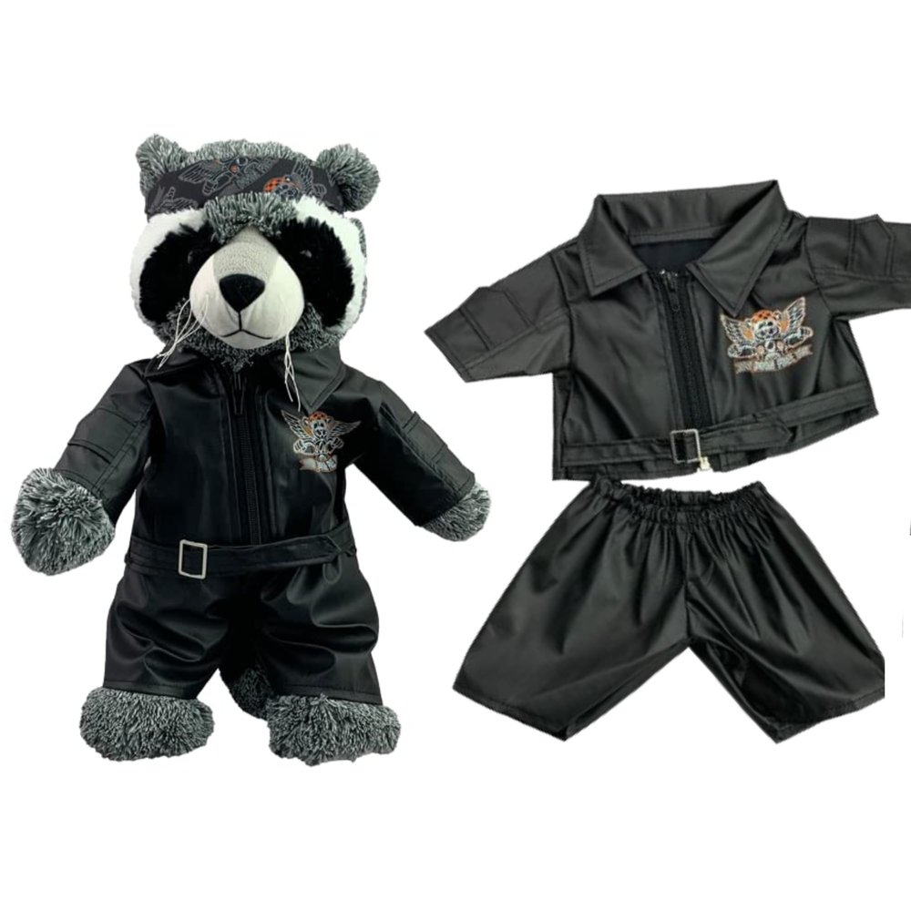 Plush Toys Wonderland Biker King of The Road Outfit Fits Most 6"-10" Stuffed Animal Soft Toy Your Adventure W/This Road-Ready to Jump Plushie Costume Gift's for Your Cute Teddy Bears