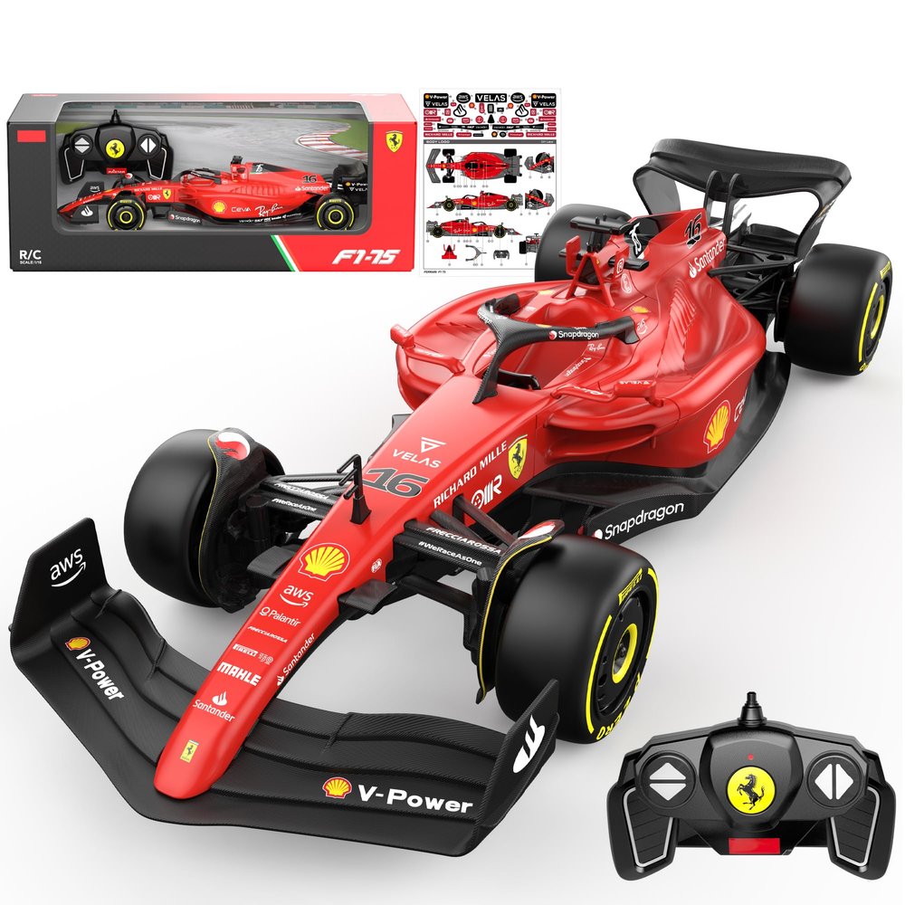 Voltz Toys Authentic Licensed 1:18 Ferrari F1 75 Remote Control Car - F1 Collection RC car Series for Kids and Adults - 2.4GHz RC Car for Gift (1:18 Ferrari F1 75)