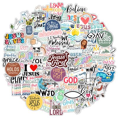 100 Pack Inspiring Christian Stickers for Water Bottles, Laptops, Phone Cases, Waterproof Vinyl, Religious Easter Gifts, Bible Verse Stickers, Christian Gifts for Kids, Teens, Girls and Boys (Faith)