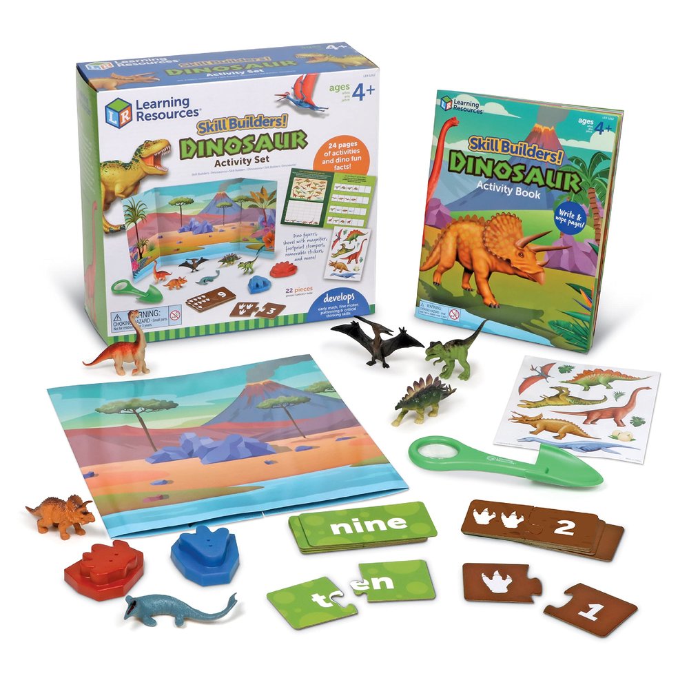 Learning Resources Skill Builders! Dinosaur Activity Set,22 Pieces, Ages 4+, Preschool Learning Activities, Preschool Science, Preschool Activity Book ,Dinosaur toys, dino toys, jurassic toys