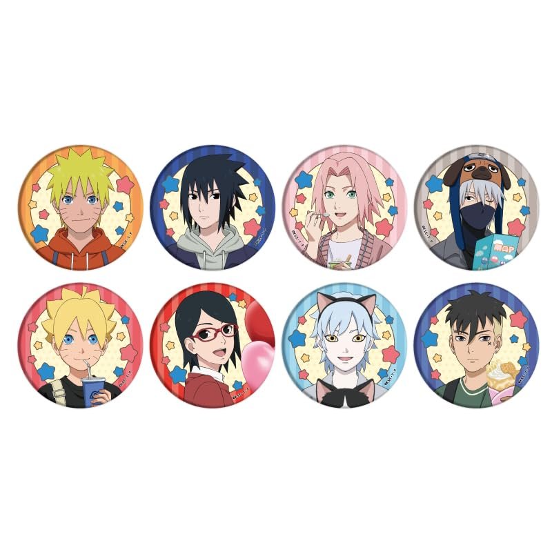 Naruto & Boruto 07 Theme Park Ver. (Illustrated Illustrations) Can Badges, Box of 8