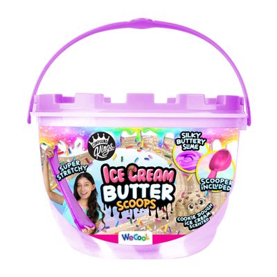 Compound Kings Ice Cream Butter Cloudz Scented Large Slime Bucket for Kids Soft, Squishy, Non-Toxic Sensory Toy | Cookie Dough Scented Purple, Pink & White Swirl Gift Set