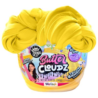 Compound Kings Fluffy Butter Cloudz Scented Large Slime Bucket for Kids  Soft, Squishy, Non-Toxic Sensory Toy | Yellow Banana Slime Gift