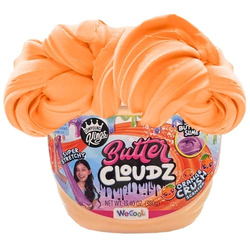 Compound Kings Fluffy Butter Cloudz Scented Large Slime Bucket for Kids  Soft, Squishy, Non-Toxic Sensory Toy | Orange Crush Slime Gift