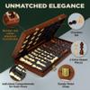 2 in 1 Magnetic Chess Set & Checkers Board Game for Adults and Kids - 15" Chess Tournament Chessboard with Magnetic Pieces - Free E-Book with Chess Puzzles view 2