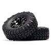 KingVal Replacement 4PCS 1.0 Beadlock Wheel Rim Tires Hex Hub 7mm with Extension Adapter Compatible with Axial SCX24 AXI00002 AXI00004 AXI00005 AXI00006 AXI90081 1/24 RC Crawler Car view 2