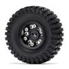 KingVal Replacement 4PCS 1.0 Beadlock Wheel Rim Tires Hex Hub 7mm with Extension Adapter Compatible with Axial SCX24 AXI00002 AXI00004 AXI00005 AXI00006 AXI90081 1/24 RC Crawler Car view 4