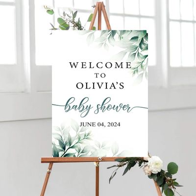 GLAVICY Personalized Baby Shower Welcome Sign, Baby Shower Decoration Customised Baby Shower Party Sign Decor, Baby Shower Sign, Yard Sign Oudoor Party #1