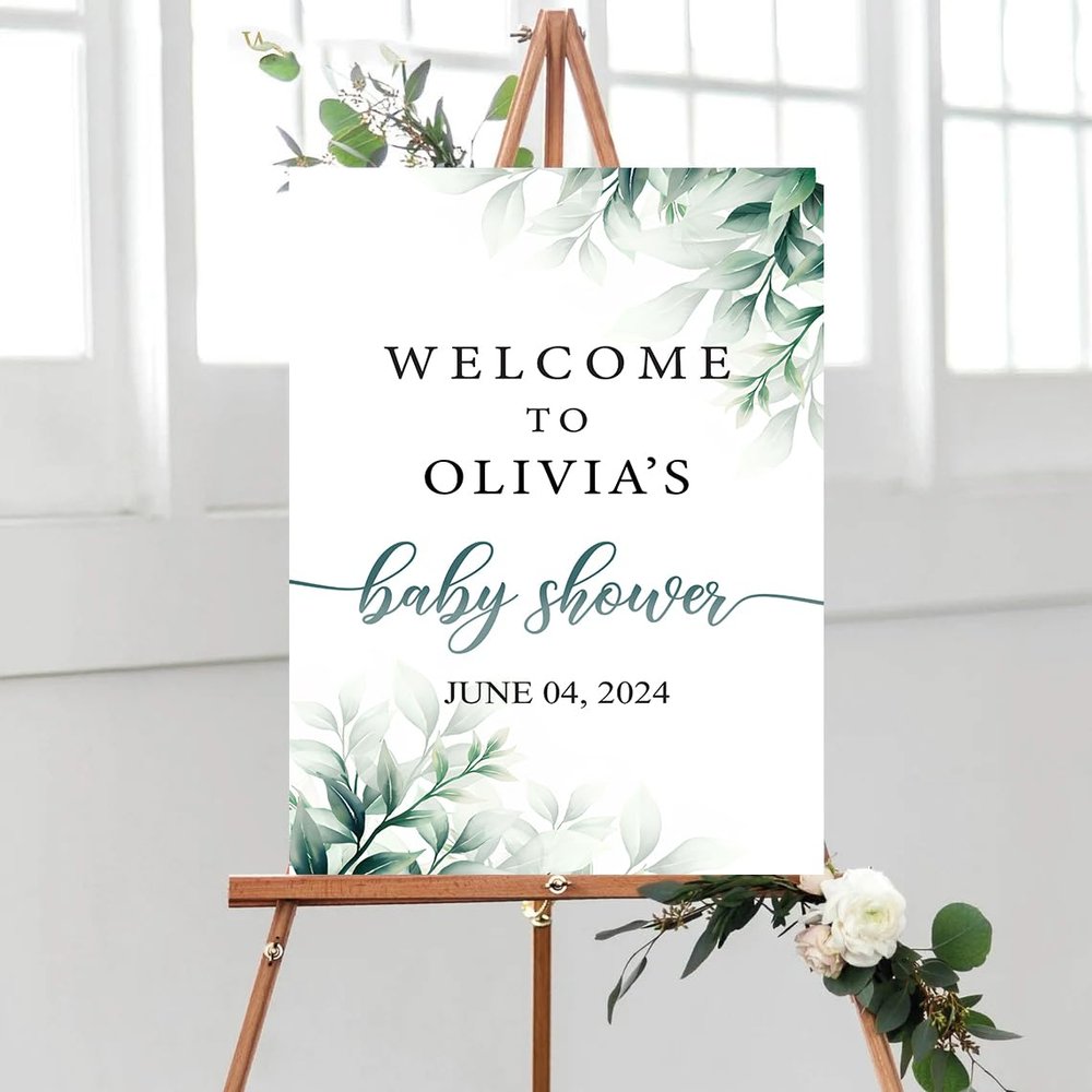 GLAVICY Personalized Baby Shower Welcome Sign, Baby Shower Decoration Customised Baby Shower Party Sign Decor, Baby Shower Sign, Yard Sign Oudoor Party #1