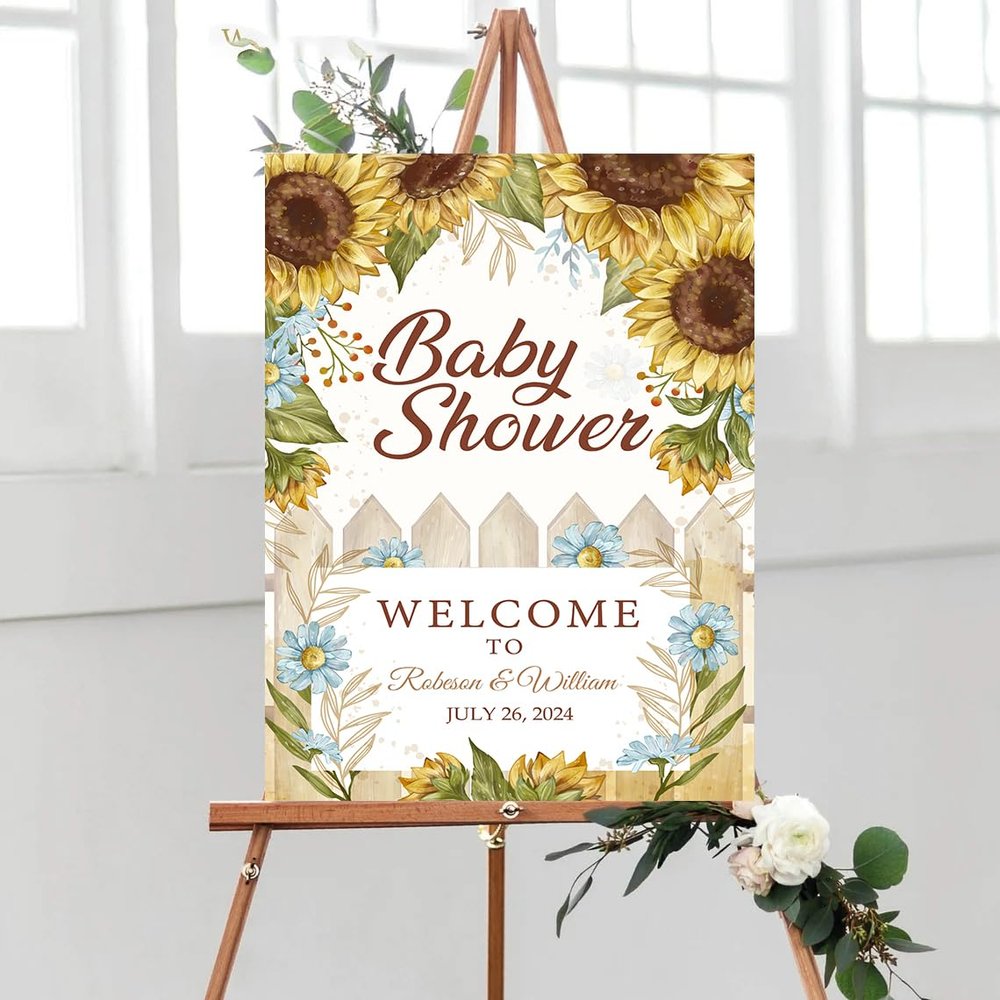GLAVICY Personalized Baby Shower Welcome Sign, Baby Shower Decoration Customised Baby Shower Party Sign Decor, Baby Shower Sign, Yard Sign Oudoor Party #2
