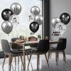 16th Birthday Balloons Kids Decorations 15pcs Black Silver Happy 16th Birthday Party Latex Confetti Balloons for Kids Boys Girls 16th Anniversary Happy Birthday Party Decor Supplies 12 inches view 2