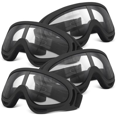 POKONBOY 4 Pack Protective Goggles Safety Glasses Eyewear Compatible with Nerf Guns for Kids Teens Game Battle (Black)