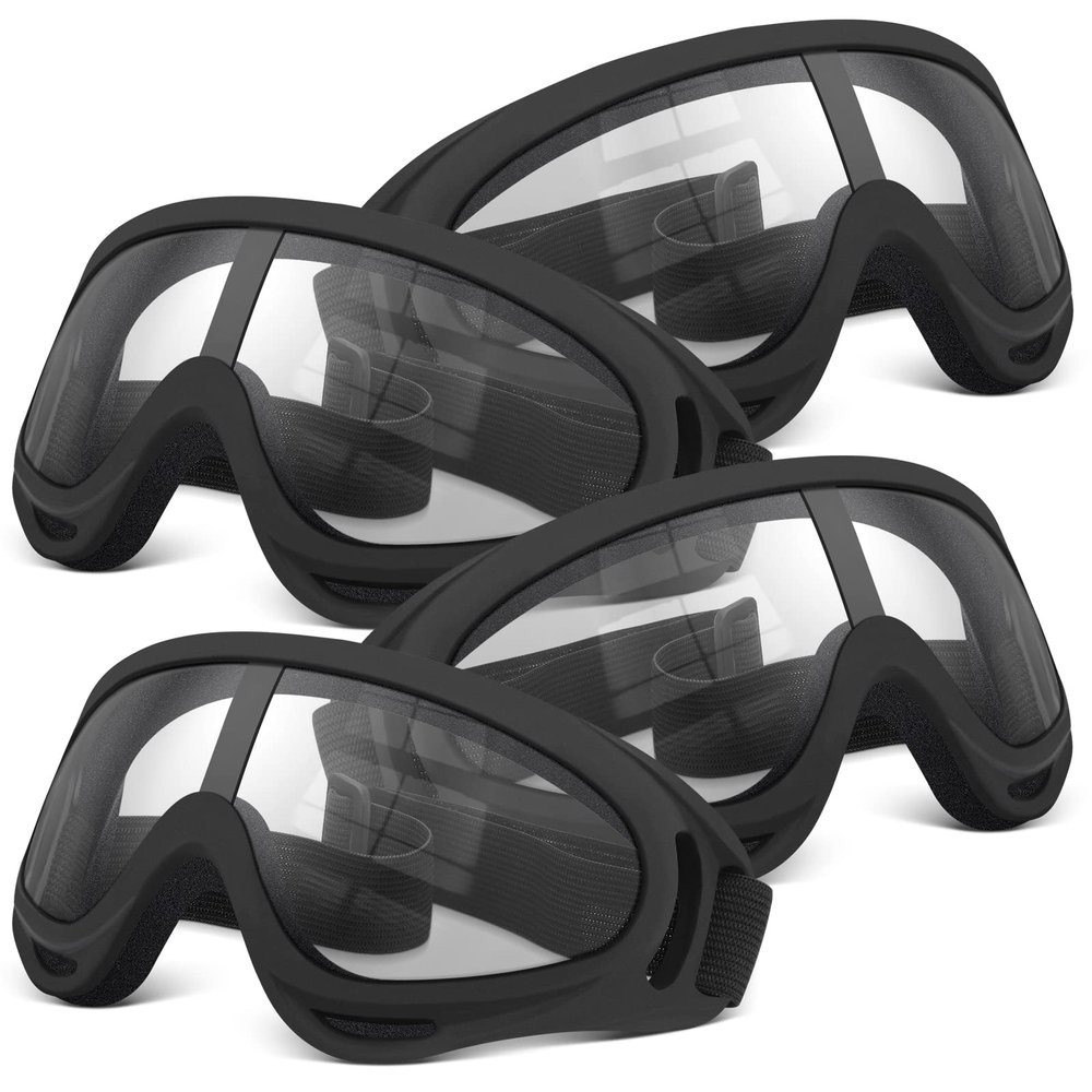 POKONBOY 4 Pack Protective Goggles Safety Glasses Eyewear Compatible with Nerf Guns for Kids Teens Game Battle (Black)