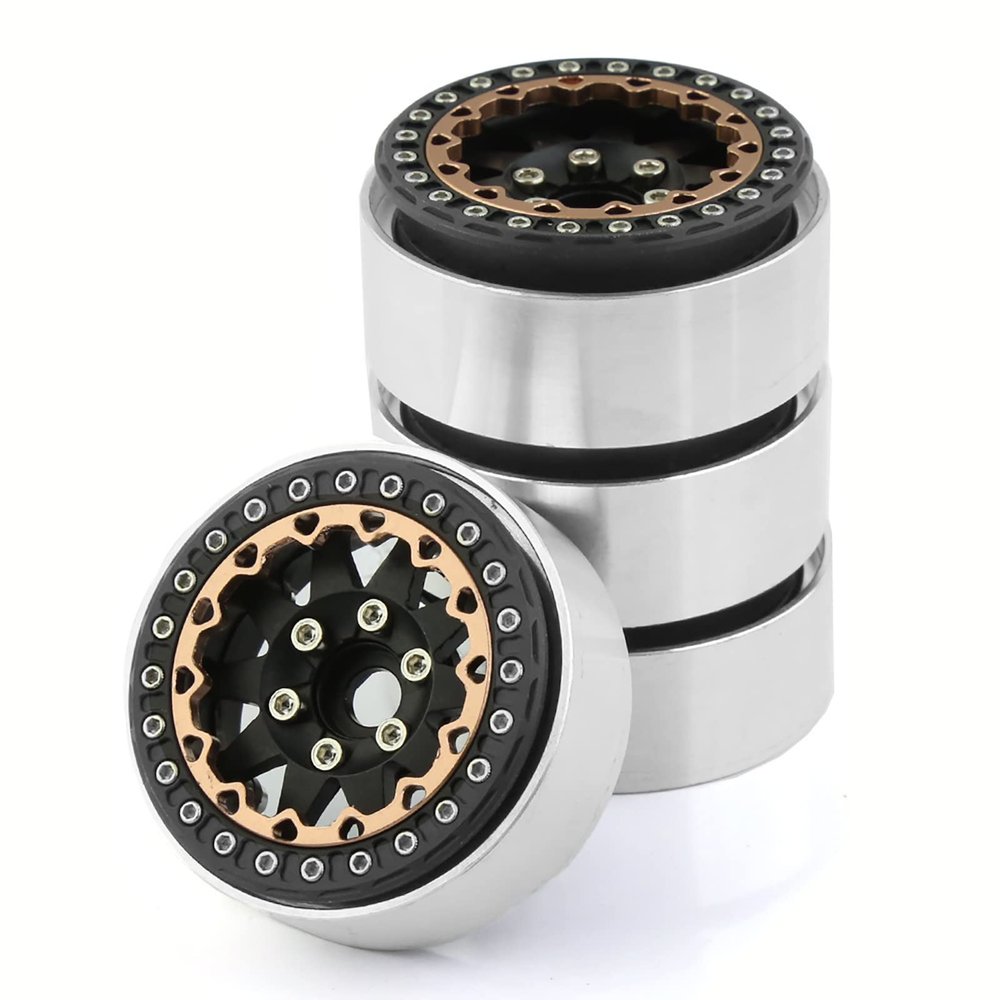 Lifehead Aluminum 1.9 Inch Split Structure Beadlock Wheels Rims for 1/10 RC Crawler Car TRAXXAS TRX4 TRX6 Axial SCX10 90046 90047 SCX10 III AXI03007 Tamiya CC01 D90 D110,12mm Hex