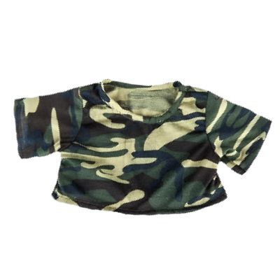 Camo T-Shirt 1418 Inch Plush Bear Clothes Outfit for Stuffed Animal Doll Accessories Casual Dress Up