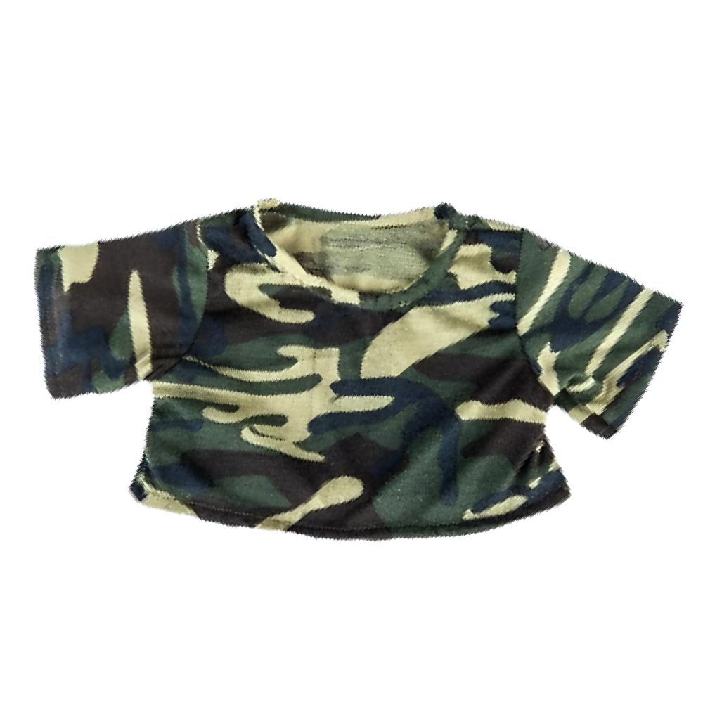 Camo T-Shirt 1418 Inch Plush Bear Clothes Outfit for Stuffed Animal Doll Accessories Casual Dress Up