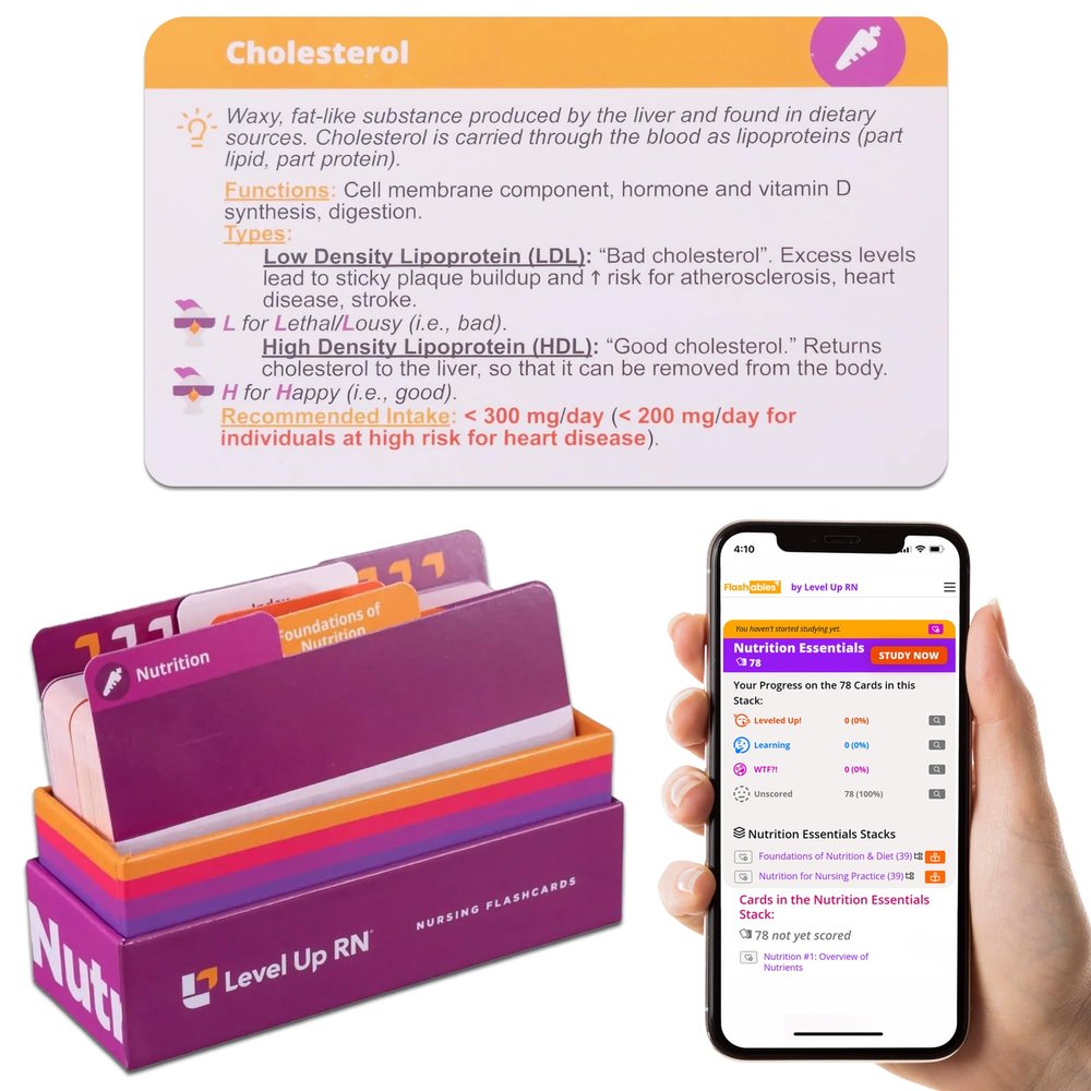 Nutrition Flash Cards  No Fluff  Only Essential Info for Nursing School  2026 NCLEX ATI HESI Review LPN RN Flash Cards (82 Cards)