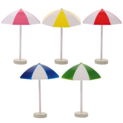 NOLITOY 5pcs Miniature Sun Umbrella Mini Beach Fake Umbrella for Hawaiian Party Micro Landscape Bonsai Dollhouse Decor
