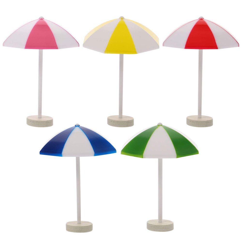 NOLITOY 5pcs Miniature Sun Umbrella Mini Beach Fake Umbrella for Hawaiian Party Micro Landscape Bonsai Dollhouse Decor