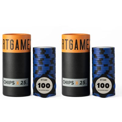 ARTGAME 14 Grams Clay Poker Chips, Minimalism Chip Easy to Recognize Numbered Chips and Color Blank Chips-Pack of 50 Chips