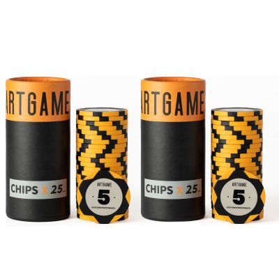ARTGAME 14 Grams Clay Poker Chips, Minimalism Chip Easy to Recognize Numbered Chips and Color Blank Chips-Pack of 50 Chips