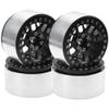4Pack HIRCQOO Metal 2.2 inch Beadlock Wheel Rims 12 Hex Hubs Compatible with Axial SCX10 90046 SCX10-III Redcat Gen7 D90 Traxxas TRX4 Tamiya CC01 1/10 RC Crawler (Black) view 1