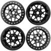 4Pack HIRCQOO Metal 2.2 inch Beadlock Wheel Rims 12 Hex Hubs Compatible with Axial SCX10 90046 SCX10-III Redcat Gen7 D90 Traxxas TRX4 Tamiya CC01 1/10 RC Crawler (Black) view 2