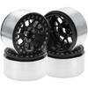 4Pack HIRCQOO Metal 2.2 inch Beadlock Wheel Rims 12 Hex Hubs Compatible with Axial SCX10 90046 SCX10-III Redcat Gen7 D90 Traxxas TRX4 Tamiya CC01 1/10 RC Crawler (Black) view 3