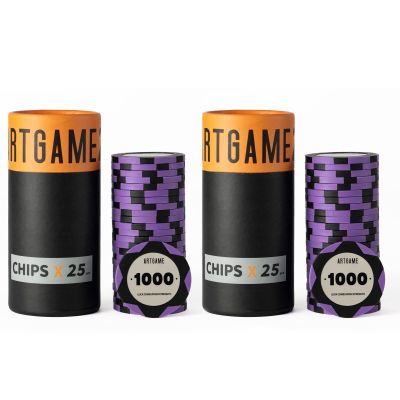 ARTGAME 14 Grams Clay Poker Chips, Minimalism Chip Easy to Recognize Numbered Chips and Color Blank Chips-Pack of 50 Chips