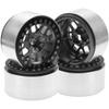 4Pack HIRCQOO Metal 2.2 inch Beadlock Wheel Rims 12 Hex Hubs Compatible with Axial SCX10 90046 SCX10-III Redcat Gen7 D90 Traxxas TRX4 Tamiya CC01 1/10 RC Crawler (Titanium) view 1