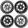 4Pack HIRCQOO Metal 2.2 inch Beadlock Wheel Rims 12 Hex Hubs Compatible with Axial SCX10 90046 SCX10-III Redcat Gen7 D90 Traxxas TRX4 Tamiya CC01 1/10 RC Crawler (Titanium) view 4