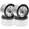 4Pack HIRCQOO Metal 2.2 inch Beadlock Wheel Rims 12 Hex Hubs Compatible with Axial SCX10 90046 SCX10-III Redcat Gen7 D90 Traxxas TRX4 Tamiya CC01 1/10 RC Crawler (Silver) view 1