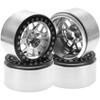 4Pack HIRCQOO Metal 2.2 inch Beadlock Wheel Rims 12 Hex Hubs Compatible with Axial SCX10 90046 SCX10-III Redcat Gen7 D90 Traxxas TRX4 Tamiya CC01 1/10 RC Crawler (Silver) view 3