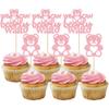 Gyufise 24Pcs We Can Bearly Wait Cupcake Toppers Pink Glitter Bear Cupcake Picks Baby Shower Cake Decorations for Gender Reveal Theme Baby Shower Kids Birthday Party Supplies view 1