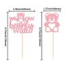 Gyufise 24Pcs We Can Bearly Wait Cupcake Toppers Pink Glitter Bear Cupcake Picks Baby Shower Cake Decorations for Gender Reveal Theme Baby Shower Kids Birthday Party Supplies view 2